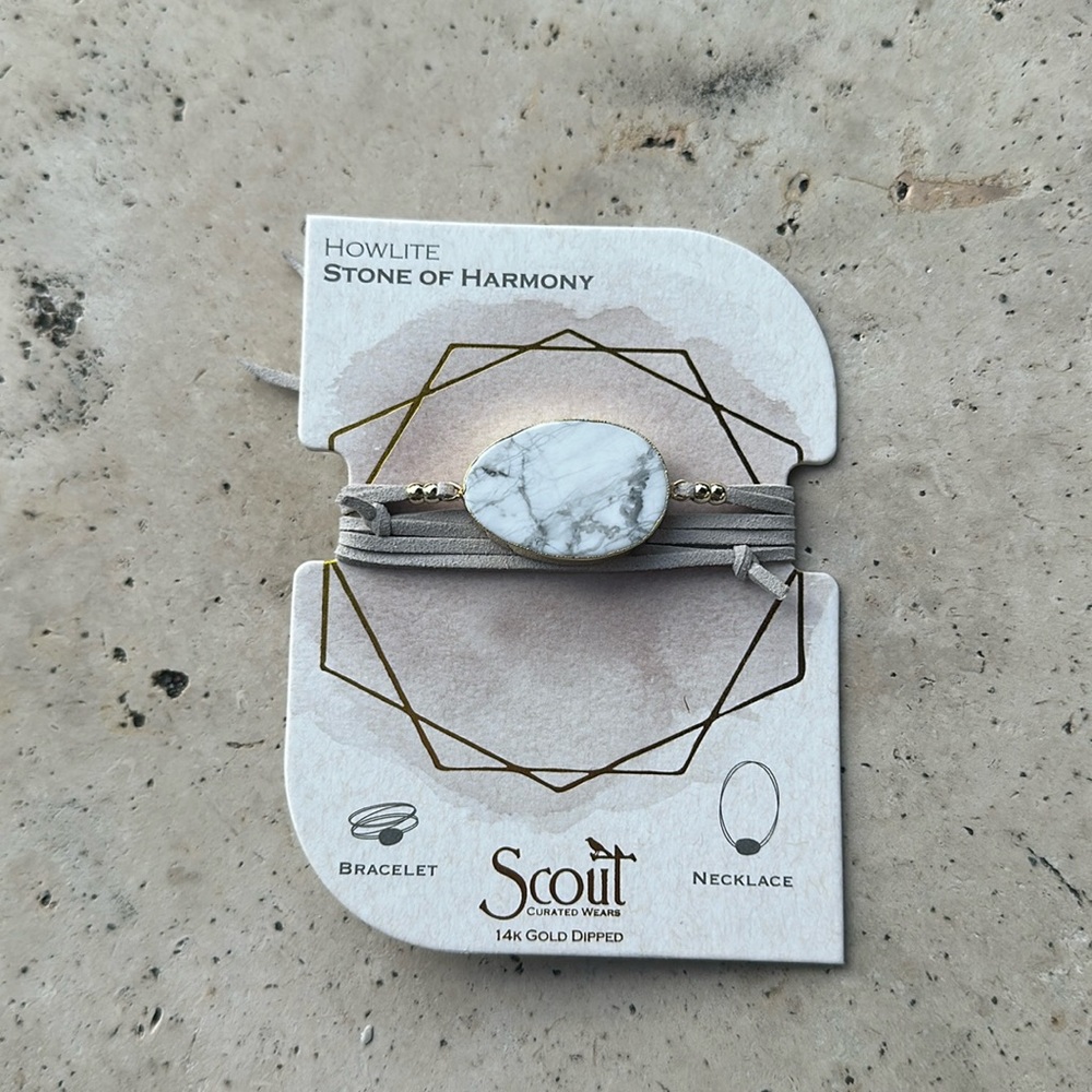 NWT Scout Howlite Stone Bracelet/Necklace